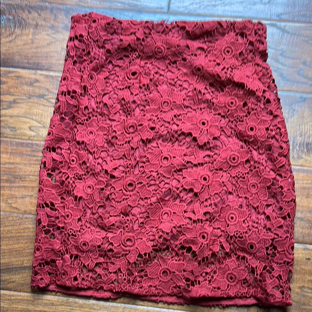 Sanctuary Red Embellished Mini Pencil Skirt